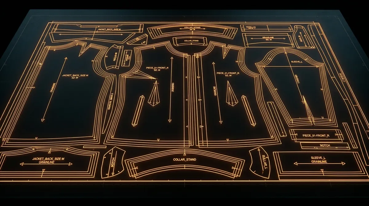 DXF pattern, nested