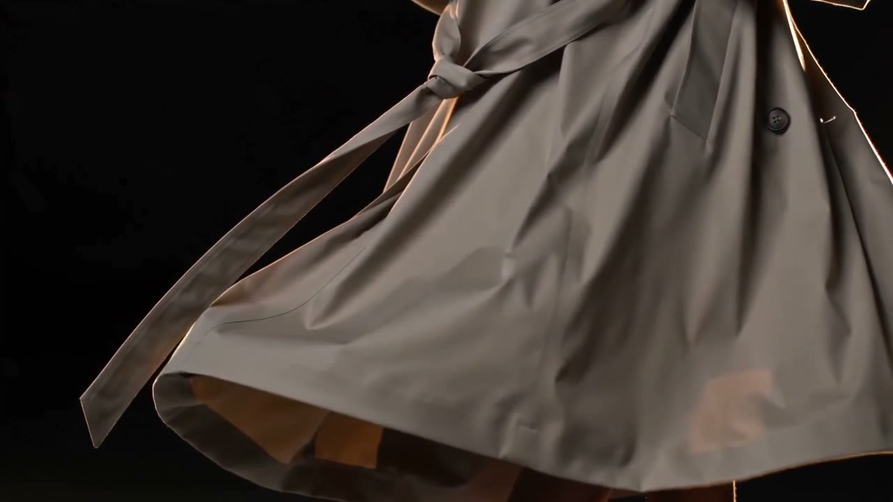Trench coat in motion