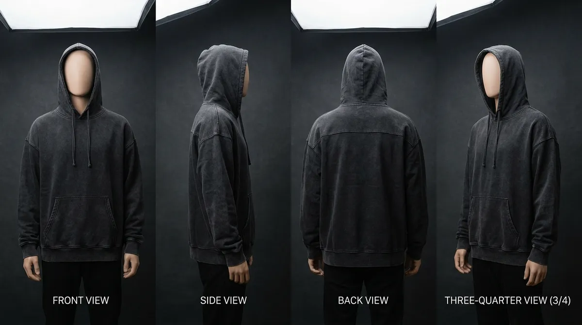 Four angles, one garment