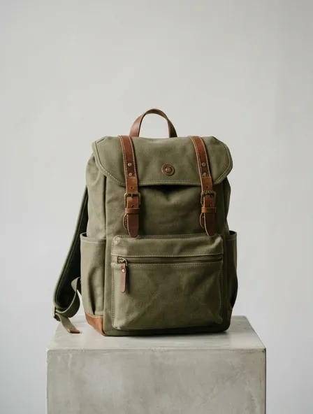 Backpack design concept, rendered in a studio