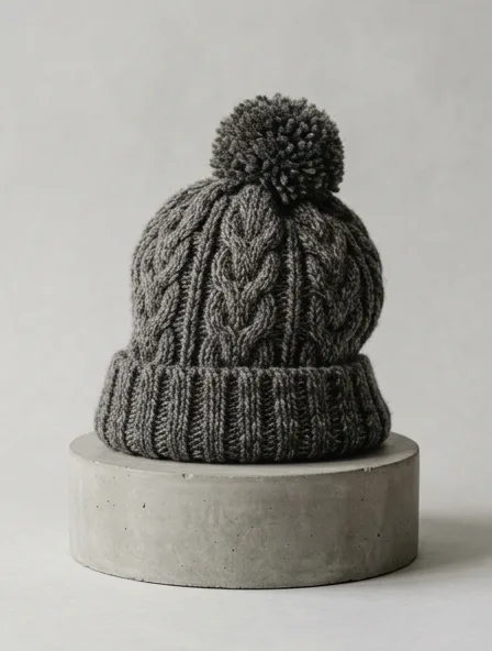Beanie design concept, rendered in a studio