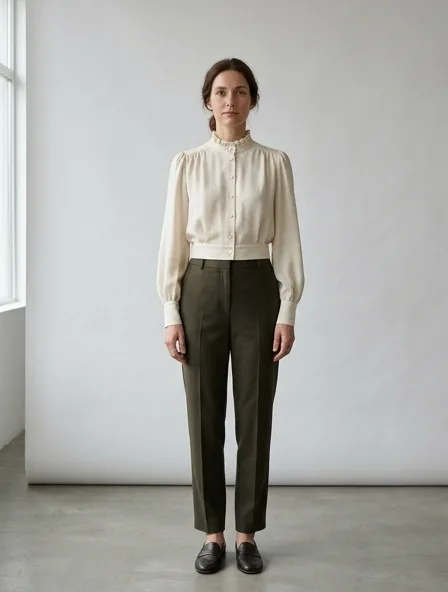 Blouse design concept, rendered in a studio