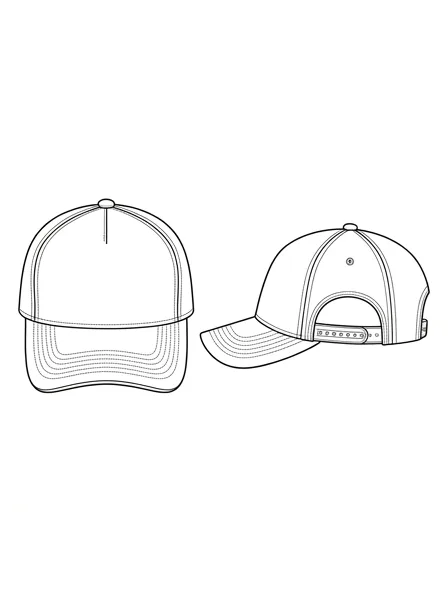 Cap flat technical drawing, front and back
