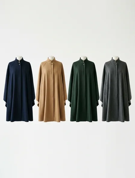 Cape in four colorways, side by side