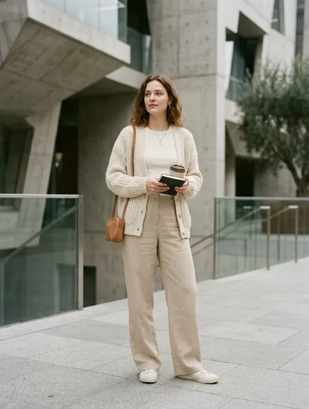 Cardigan styled for a lookbook