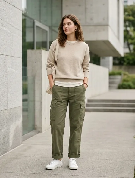 Cargo pants styled for a lookbook