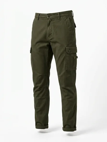 Cargo pants product photo on a white background