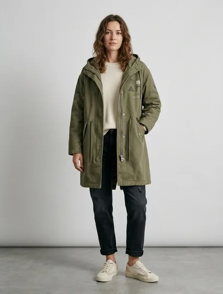 Casual coat on a model: relaxed fits, comfortable fabrics, easy styling