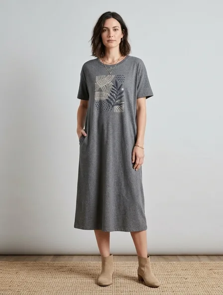 Casual dress on a model: relaxed fits, comfortable fabrics, easy styling