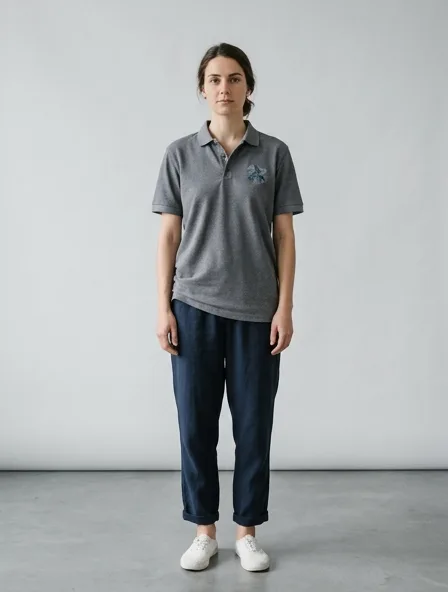 Casual polo shirt on a model: relaxed fits, comfortable fabrics, easy styling