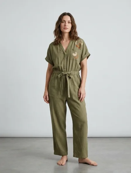 Casual romper on a model: relaxed fits, comfortable fabrics, easy styling
