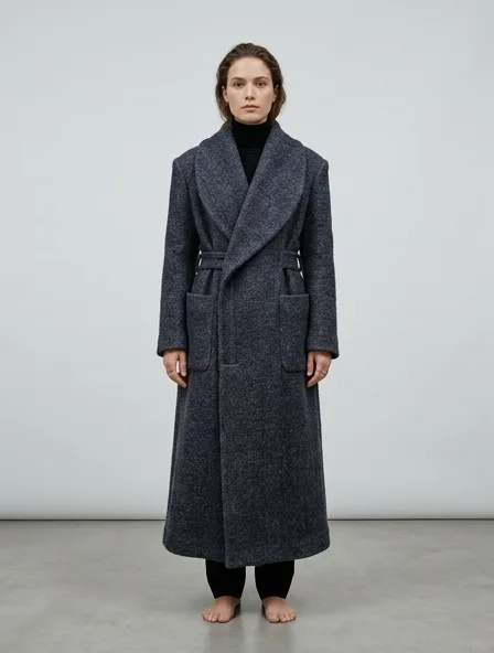 Coat design concept, rendered in a studio