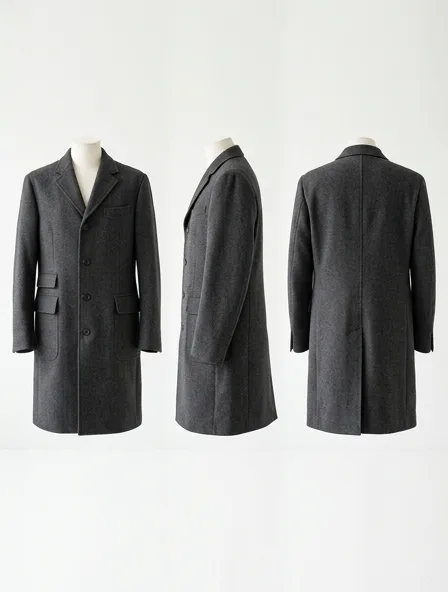 Coat from the front, side and back