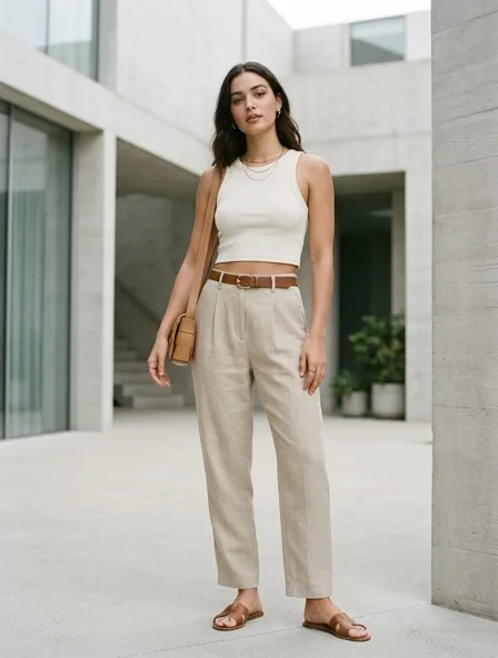 Crop top styled for a lookbook