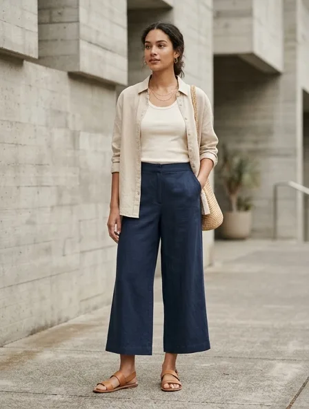 Culottes styled for a lookbook