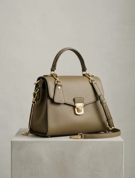 Handbag design concept, rendered in a studio