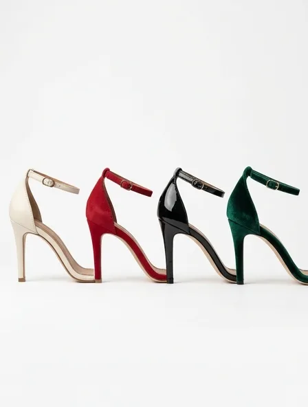 Heel in four colorways, side by side