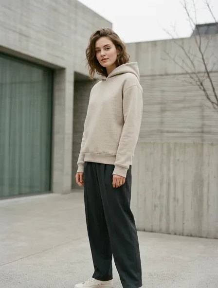 Hoodie styled for a lookbook