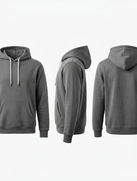 Hoodie from the front, side and back