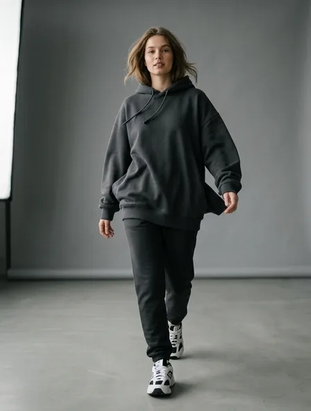 Hoodie in motion, a still from a product film