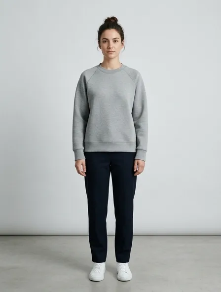 Sweatshirt in scuba knit, on a model in a studio