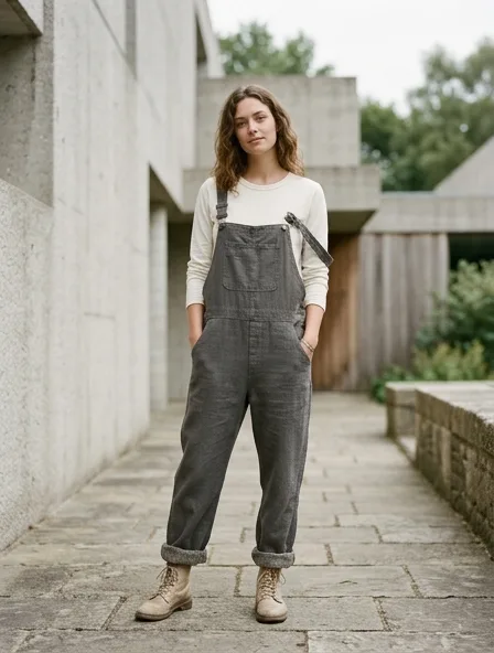 Overalls styled for a lookbook