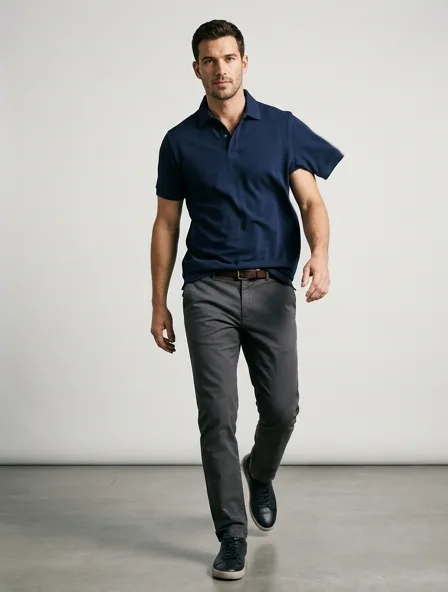 Polo shirt in motion, a still from a product film