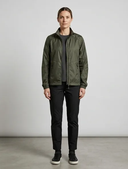 Jacket in polyester ripstop, on a model in a studio