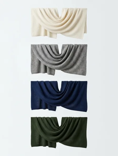 Scarf in four colorways, side by side