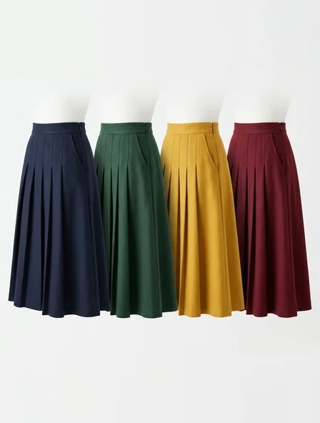 Skirt in four colorways, side by side