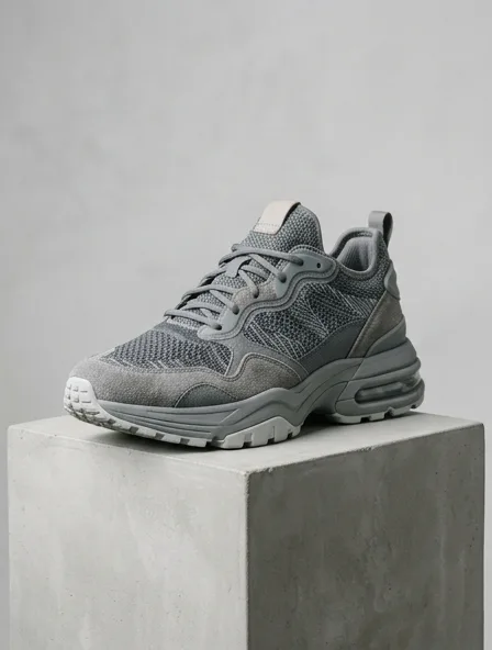Sneaker design concept, rendered in a studio