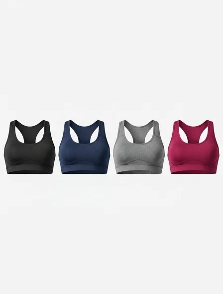 Sports bra in four colorways, side by side