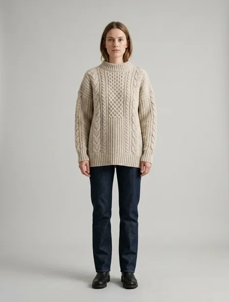 Sweater design concept, rendered in a studio