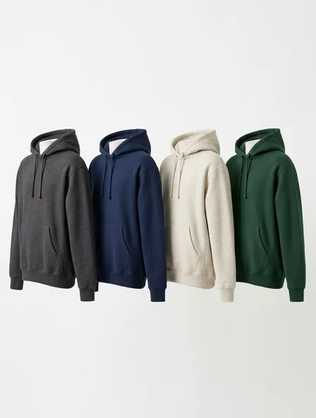 Sweatshirt in four colorways, side by side
