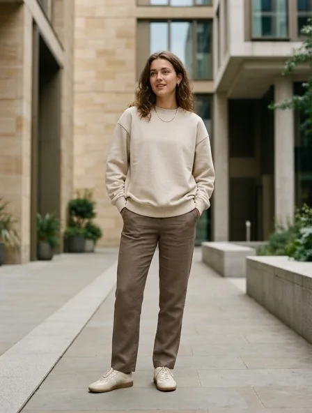 Sweatshirt styled for a lookbook