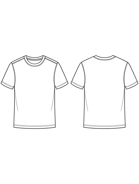 T-shirt flat technical drawing, front and back