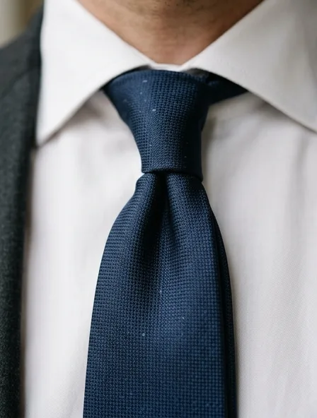 Tie fabric close-up showing drape and texture