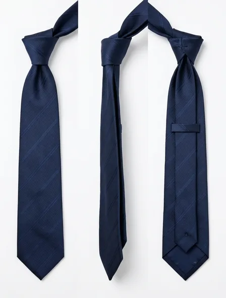 Tie from the front, side and back