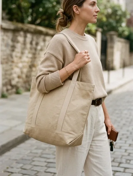 Tote bag styled for a lookbook