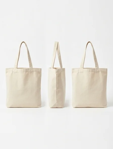 Tote bag from the front, side and back