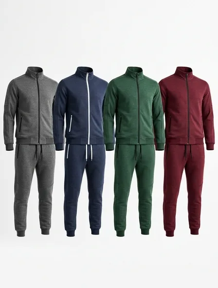 Tracksuit in four colorways, side by side