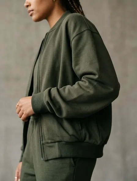 Tracksuit fabric close-up showing drape and texture