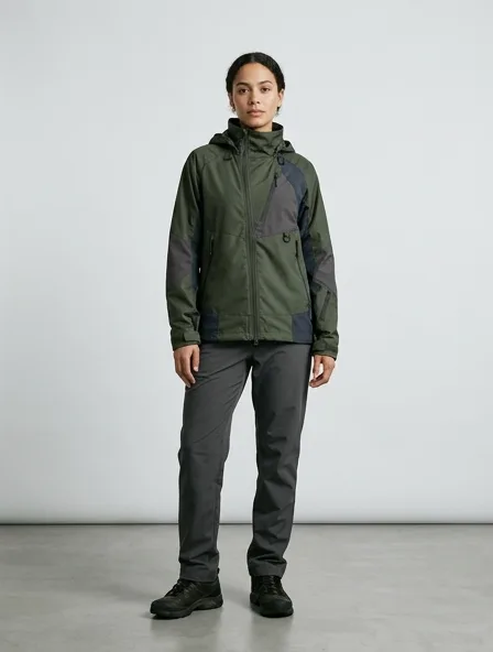 Windbreaker design concept, rendered in a studio