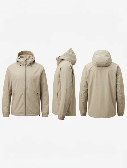 Windbreaker from the front, side and back